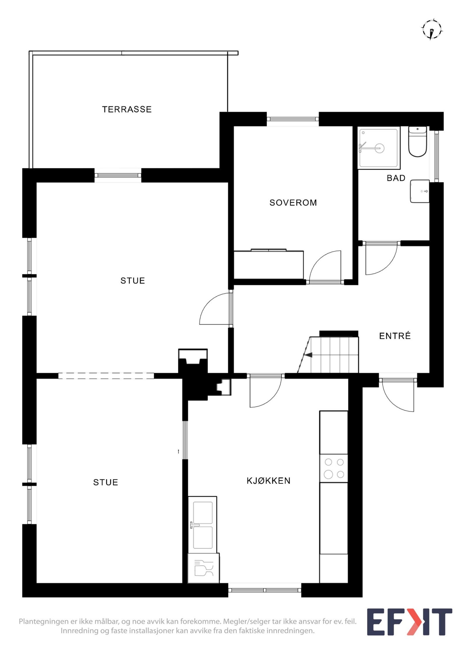 Planskisse hovudetasje "Gamlehuset" Galleribilde