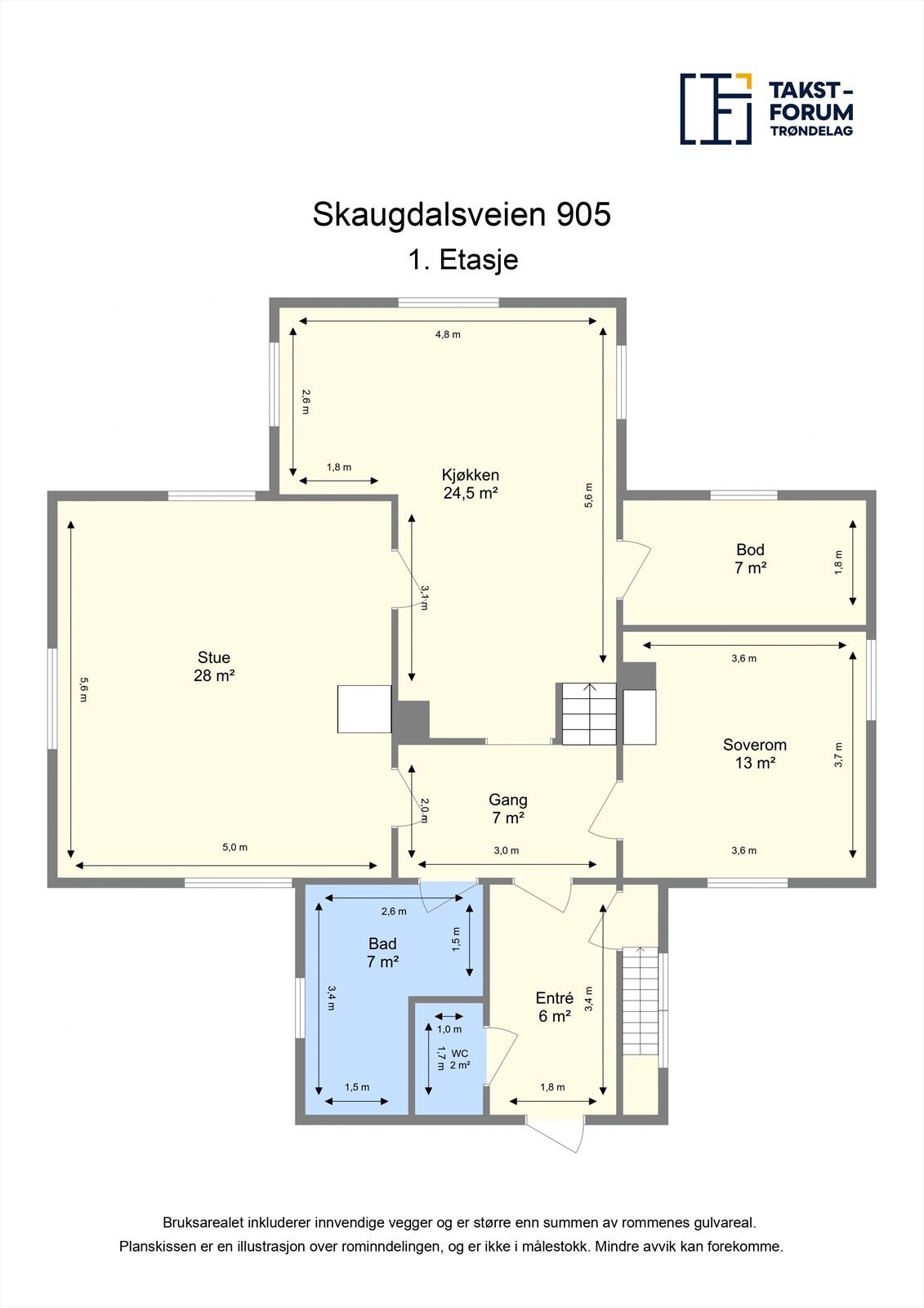 Planskisse 1. etasje. Galleribilde