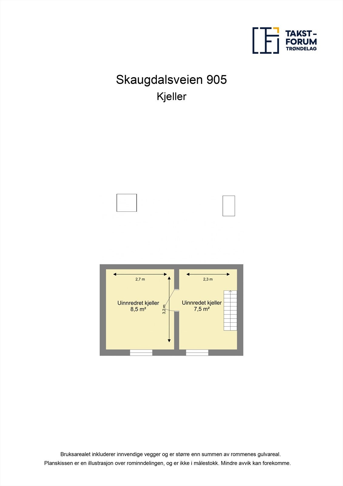 Planskisse kjeller. Galleribilde