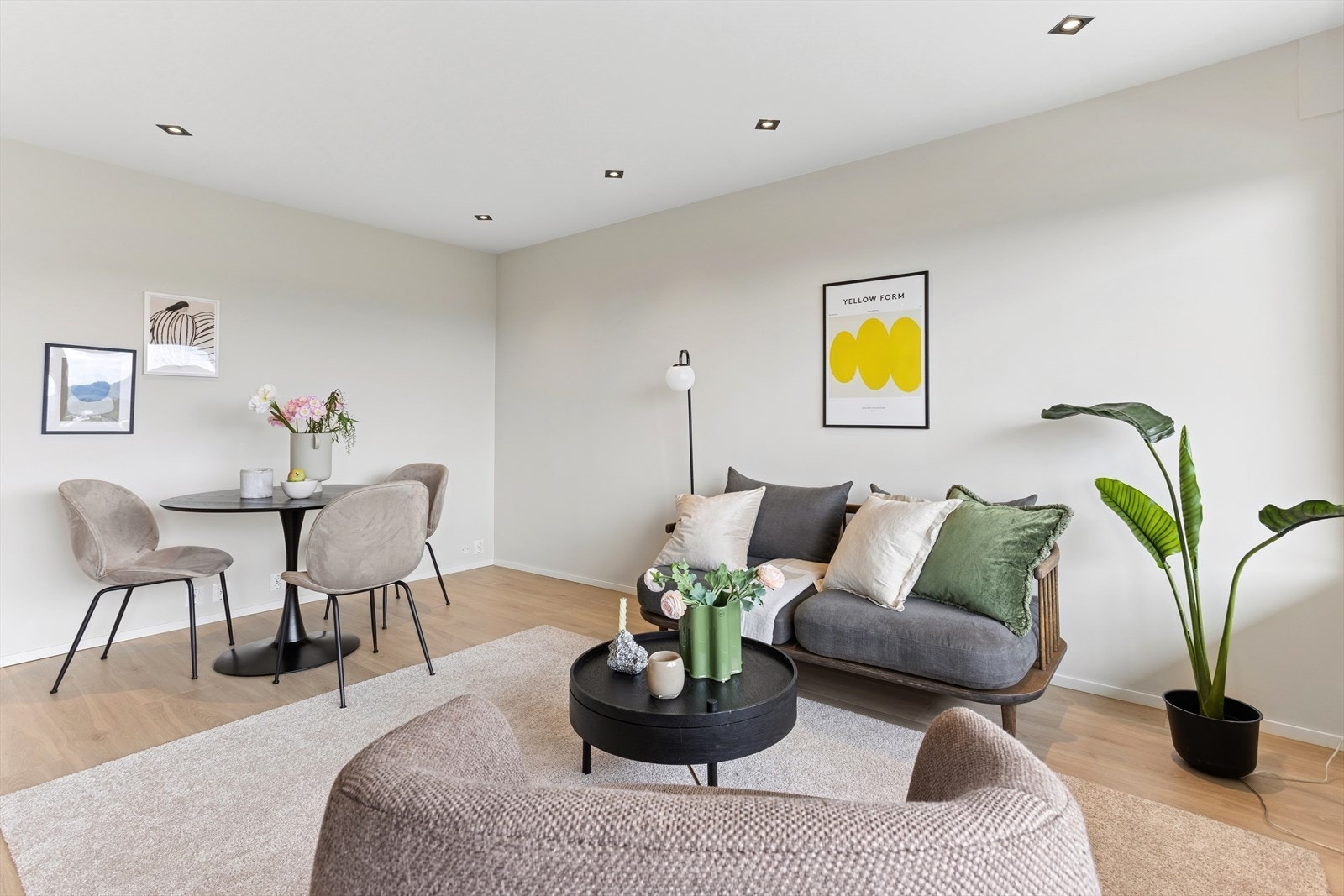 God plass til å innrede med sofa og spisebord Galleribilde