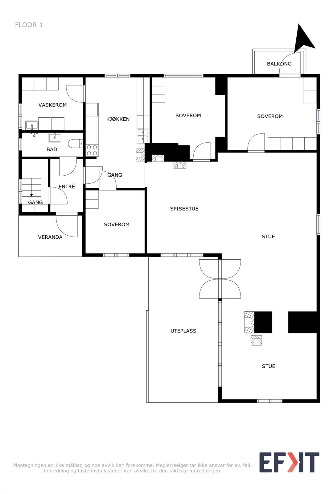 Plantegning 1. etg. Galleribilde