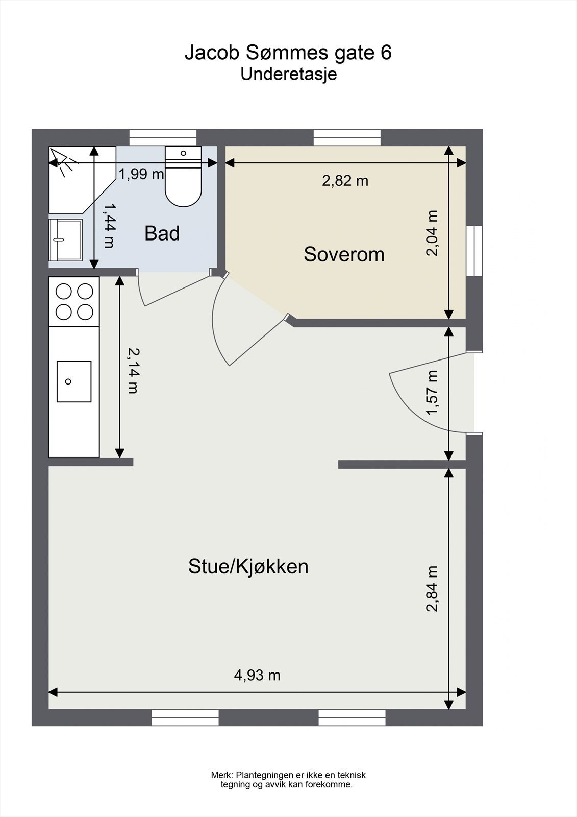 Plantegning underetasje. Galleribilde