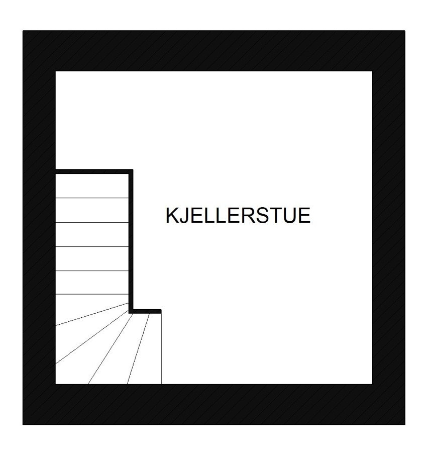 Planskisse kjellerstue. Galleribilde