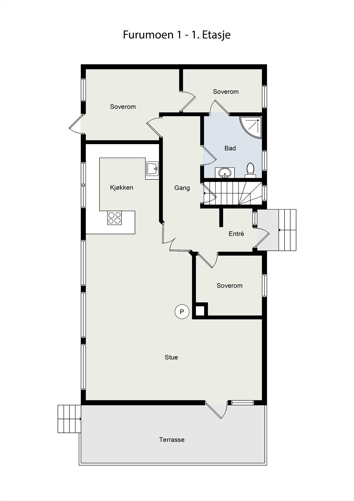 Planløsning hovedetasje Galleribilde