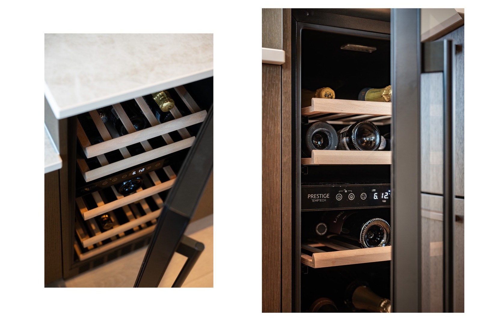 Integrert vinskap med digital temperaturkontroll. Galleribilde