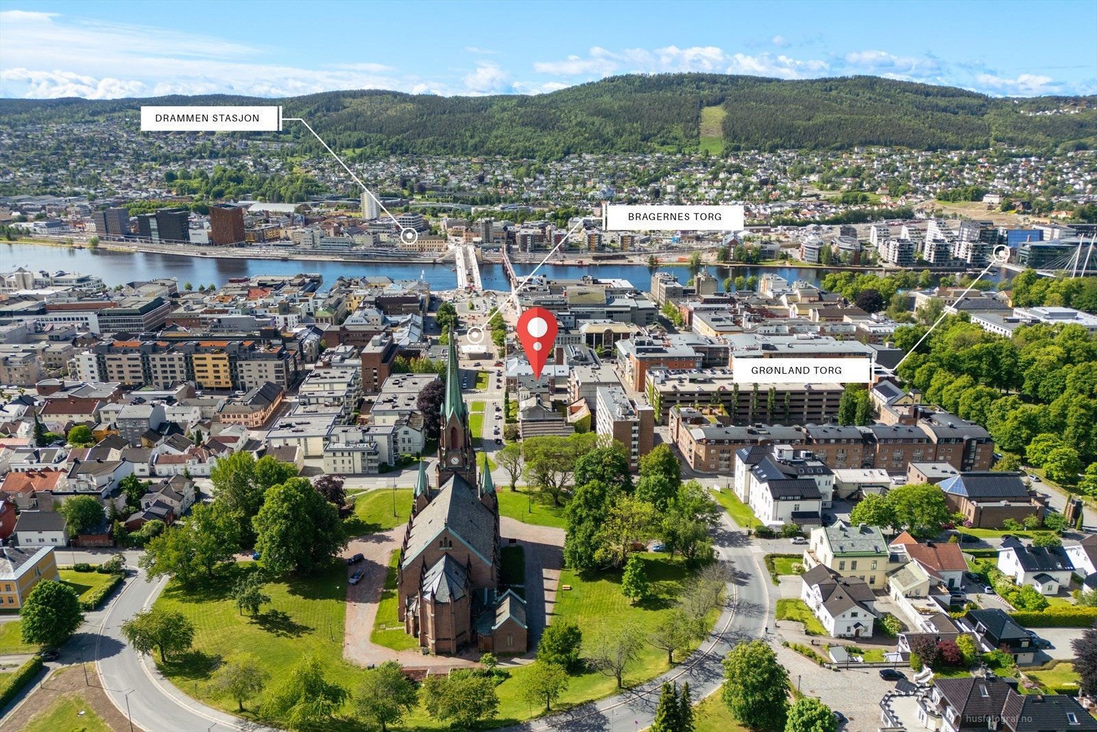 Her bor man midt i hjertet av byen med en kort spasertur over til Drammen stasjon Galleribilde