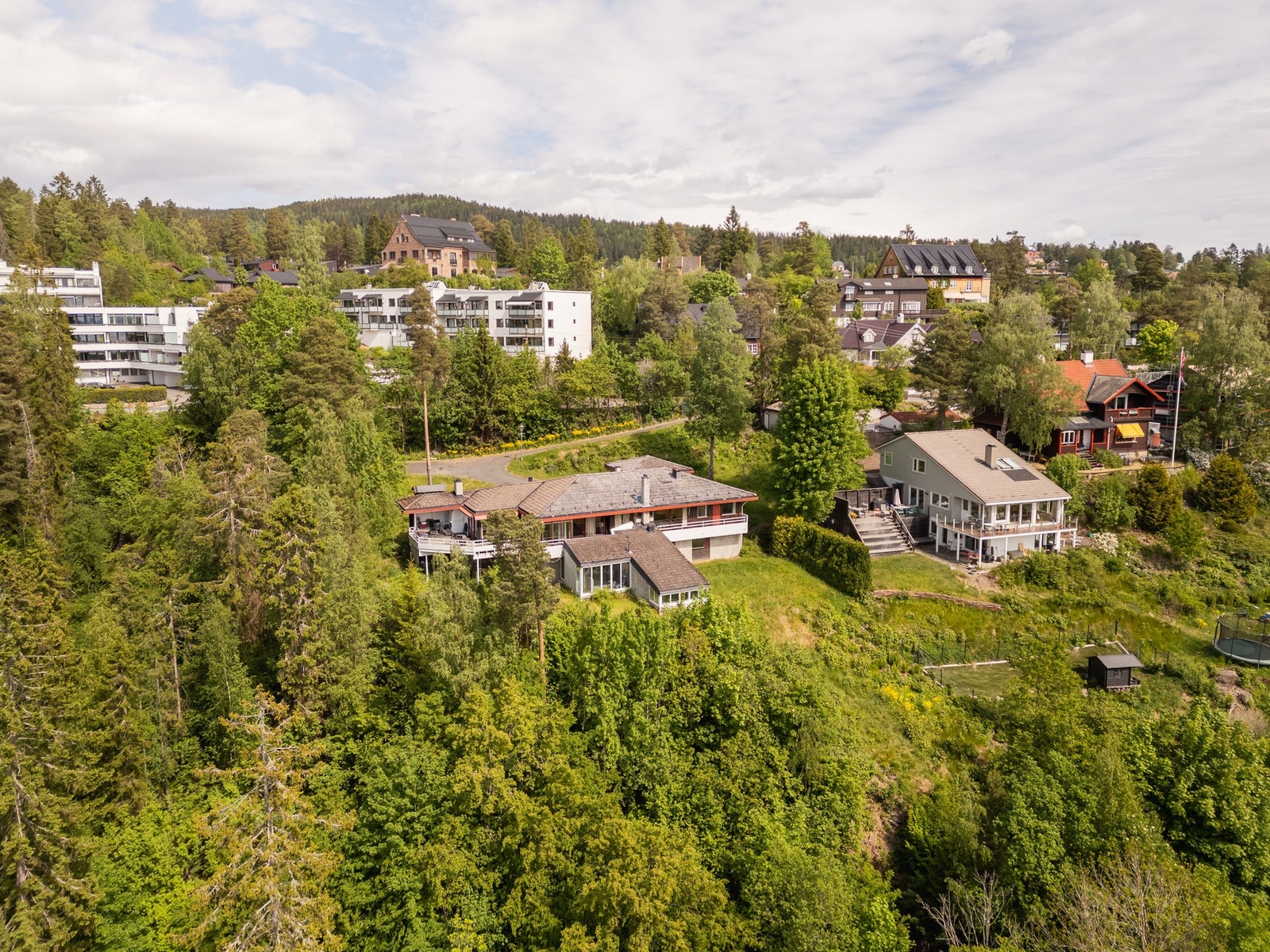 Stor, skjermet tomt på ca 5 mål med lett skrånet terreng Galleribilde