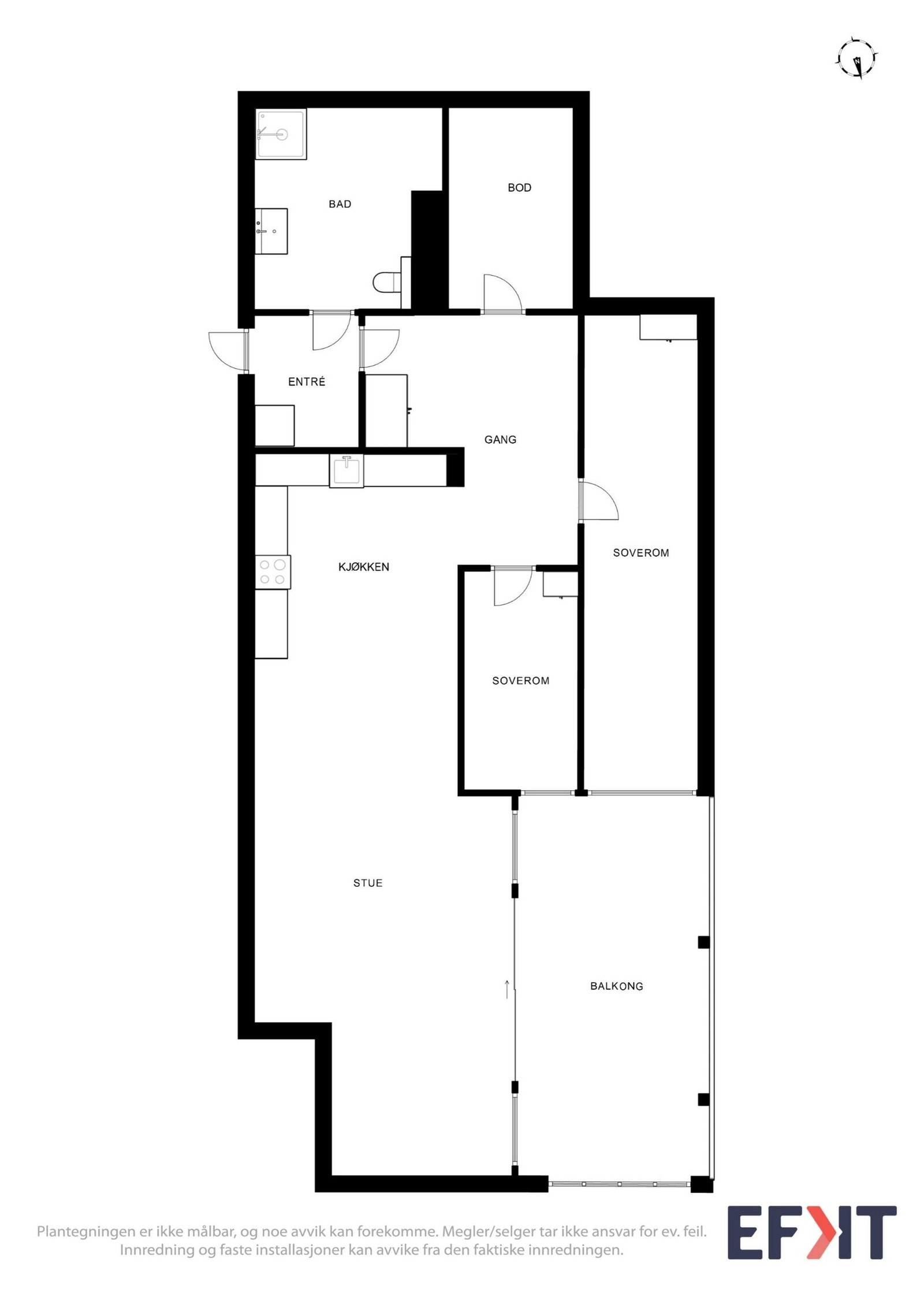 Veldig praktisk planløsning med lite "dødareal" Galleribilde