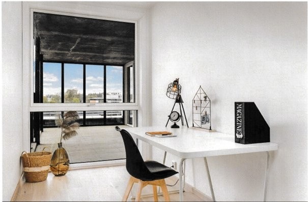 Detaljbilde hovedsoverom. Oppvarming via vannbåren gulvvarme. Balansert til-luft. Galleribilde