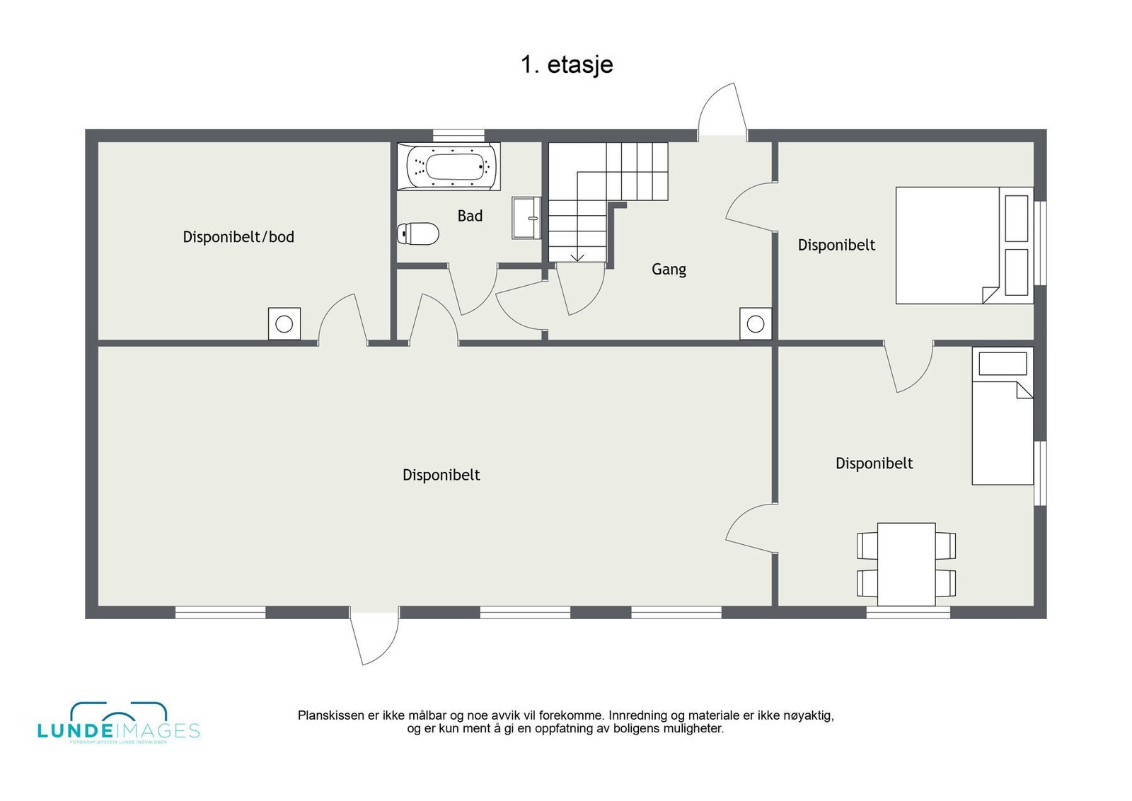 Planskisse 1. etasje - Ikke målbar Galleribilde