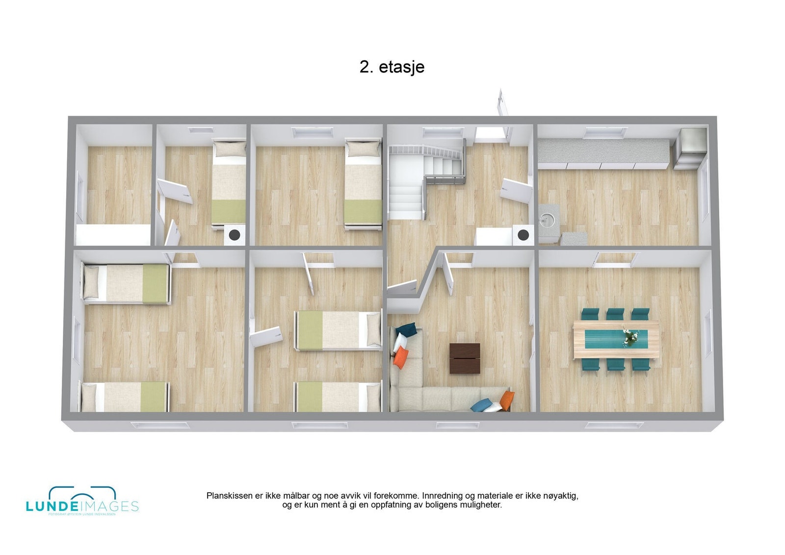 Planskisse 2. etasje 3D - Ikke målbar Galleribilde