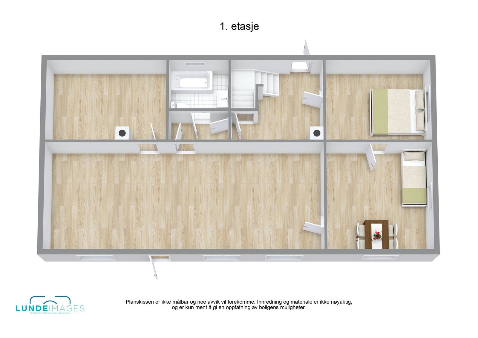 Planskisse 1. etasje 3D - Ikke målbar Galleribilde