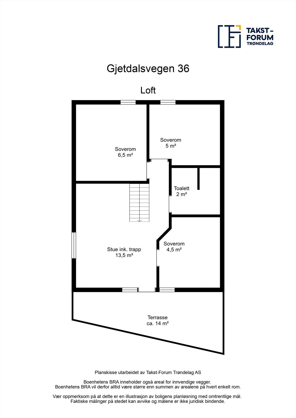 Plantegning loftetasje Galleribilde