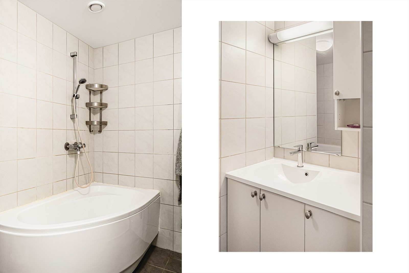 Badet oppvarmes av vannbåren gulvvarme. Galleribilde