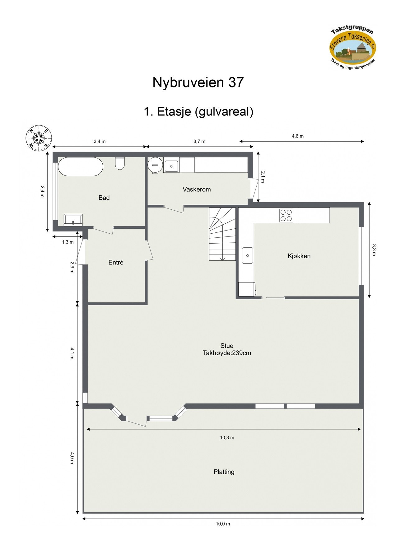 Plantegning 1. etasje Galleribilde