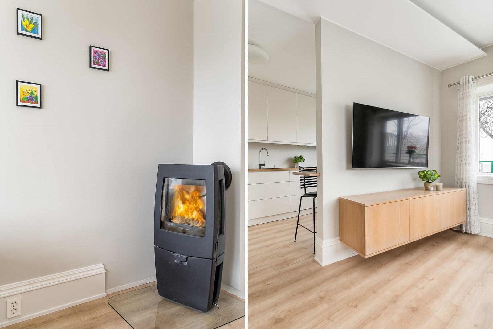 Stuens vedovn kan varme opp hele leiligheten. Galleribilde