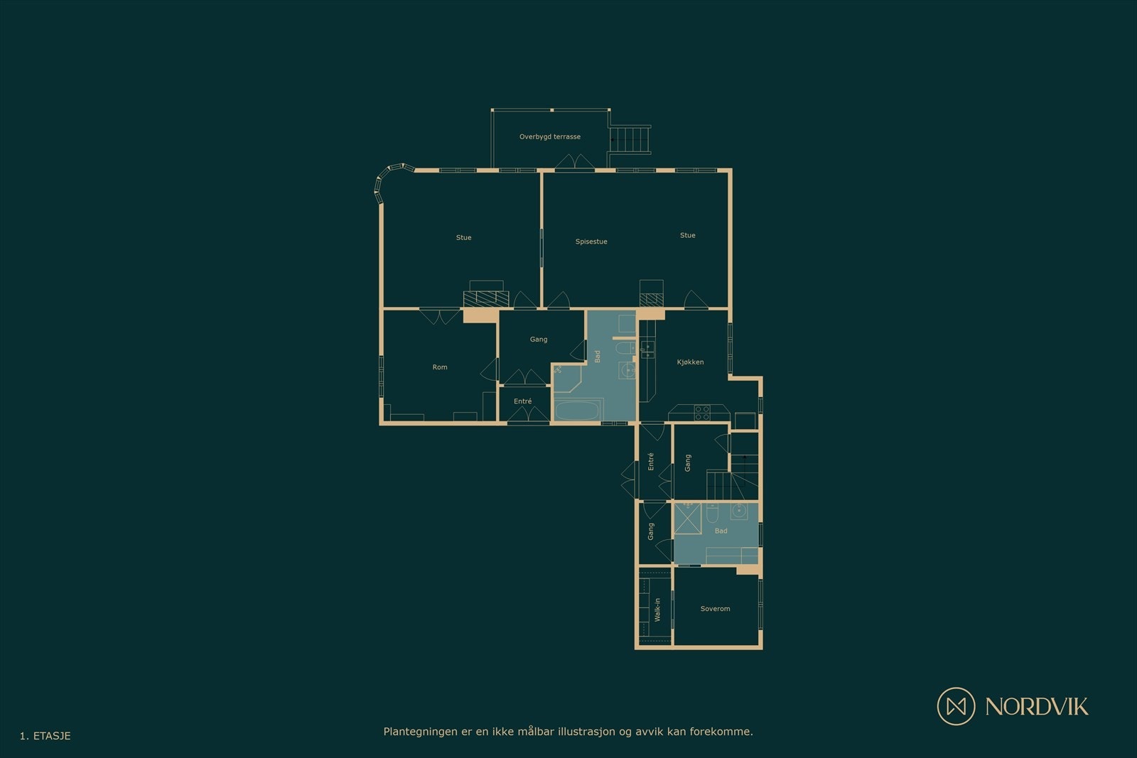 Plantegning 1. etasje Galleribilde