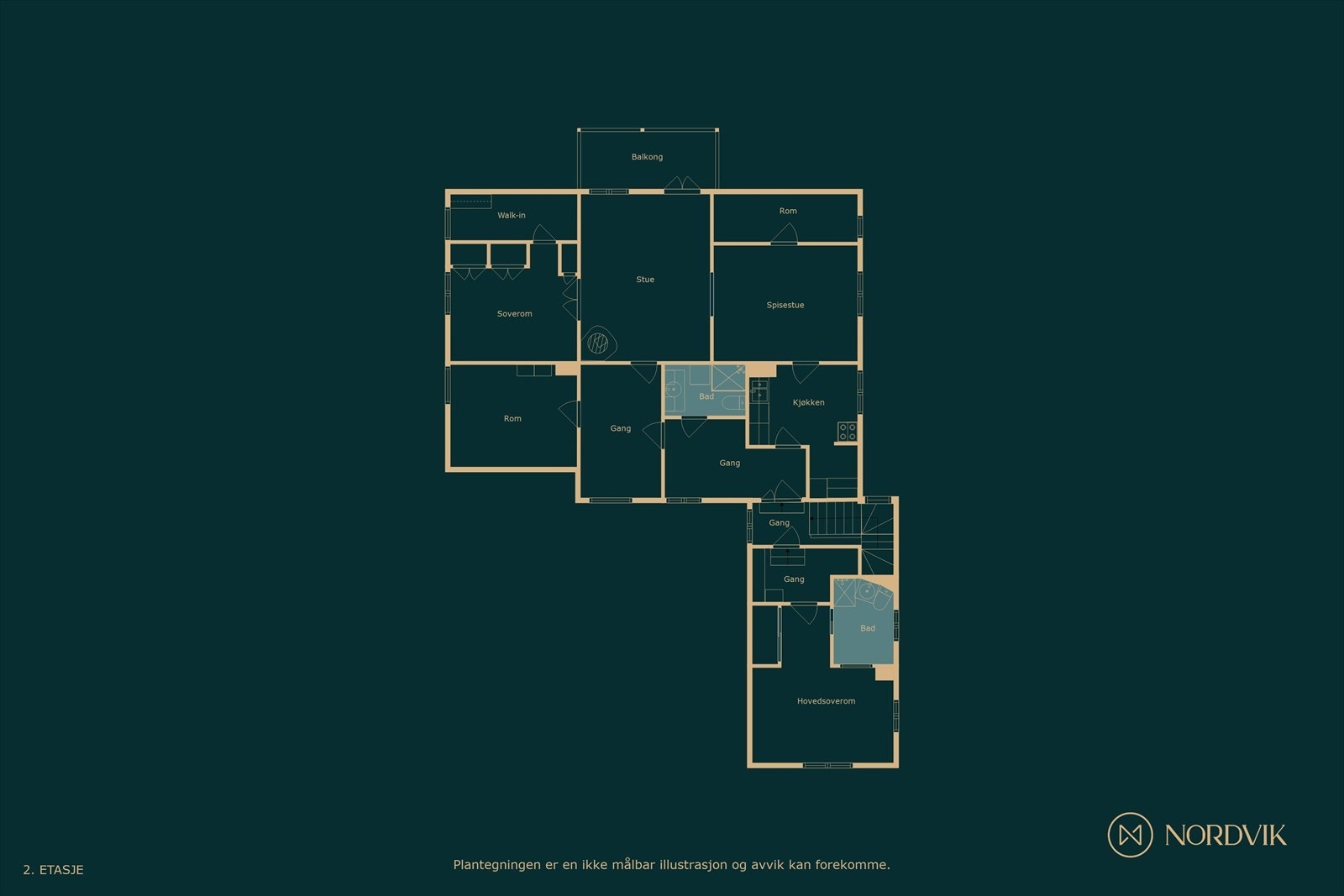 Plantegning 2. etasje Galleribilde