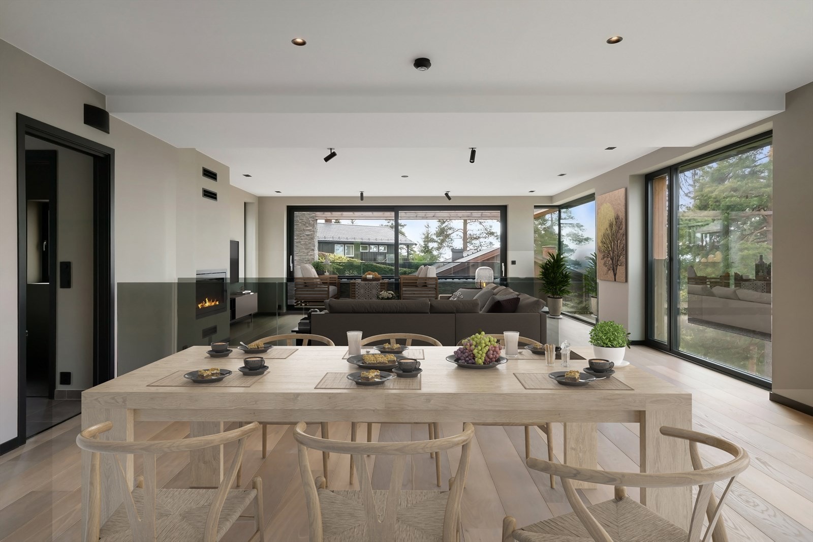 Hellimt Hakwood parkett i hele boligen. Galleribilde