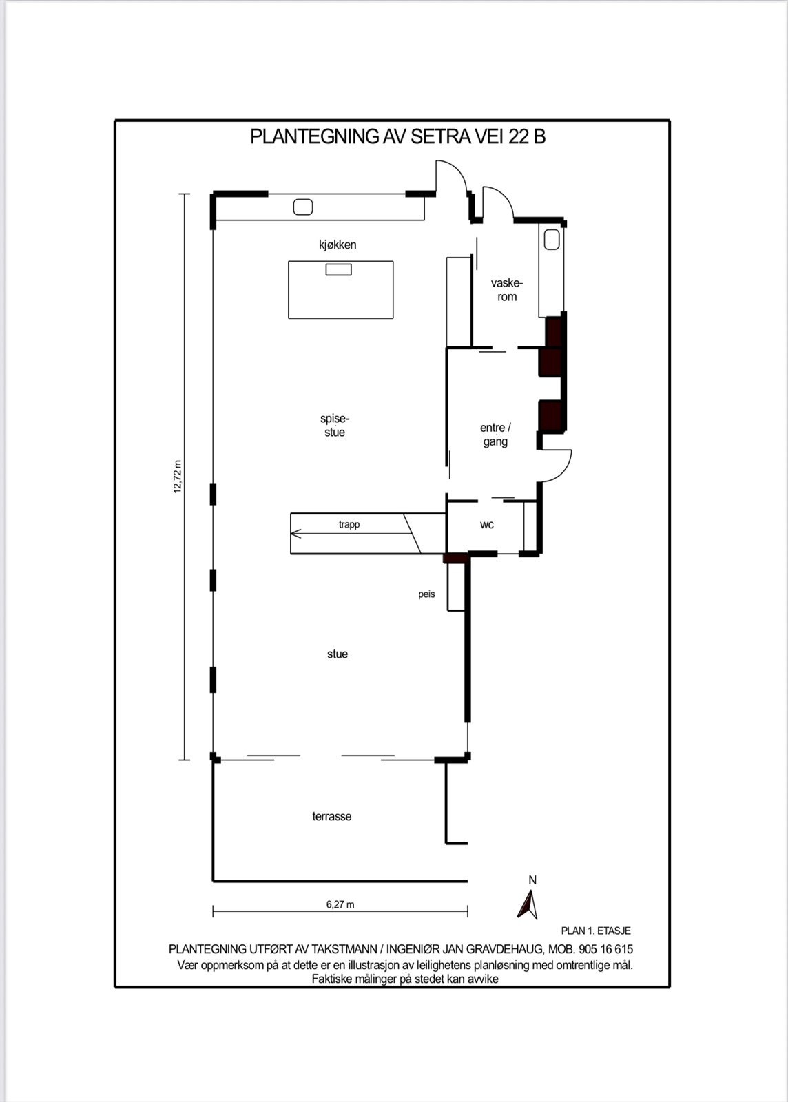 Planskisse 1. etasje Galleribilde