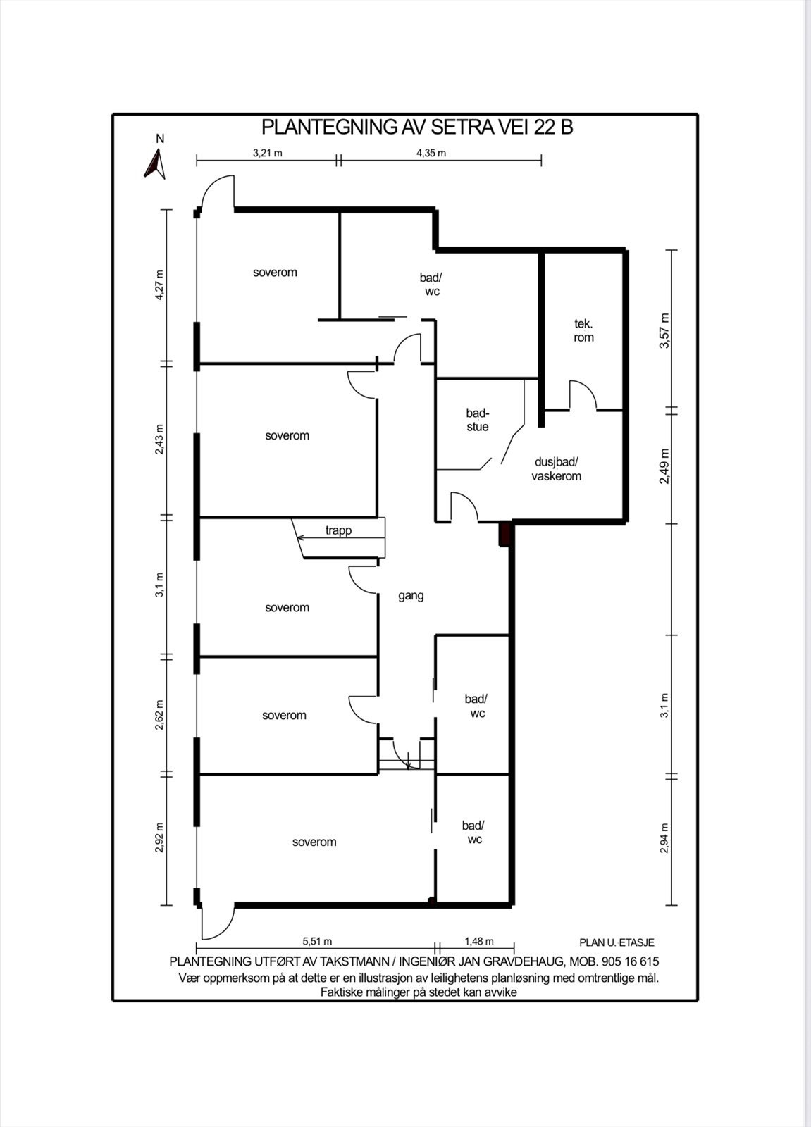 Planskisse underetasje Galleribilde