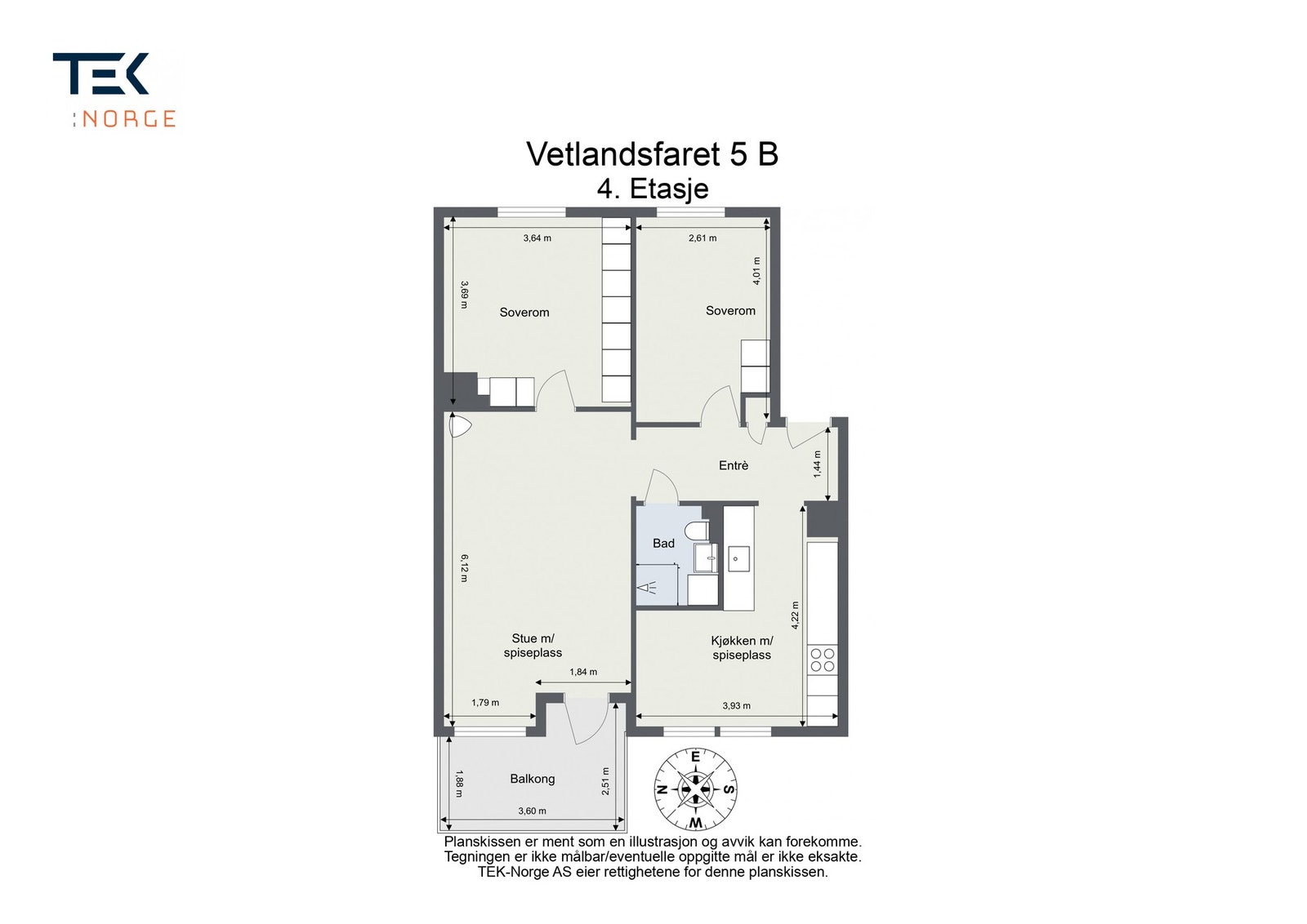 Plantegning - Vetlandsfaret 5B Galleribilde