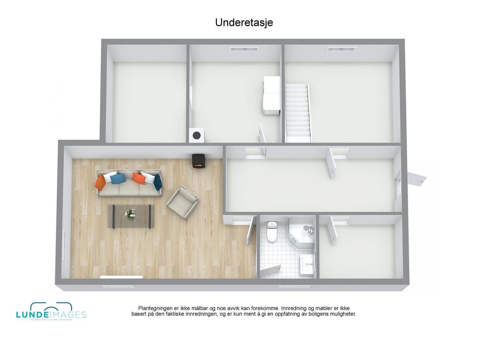 Planskisse underetasje 3D - ikke målbar Galleribilde