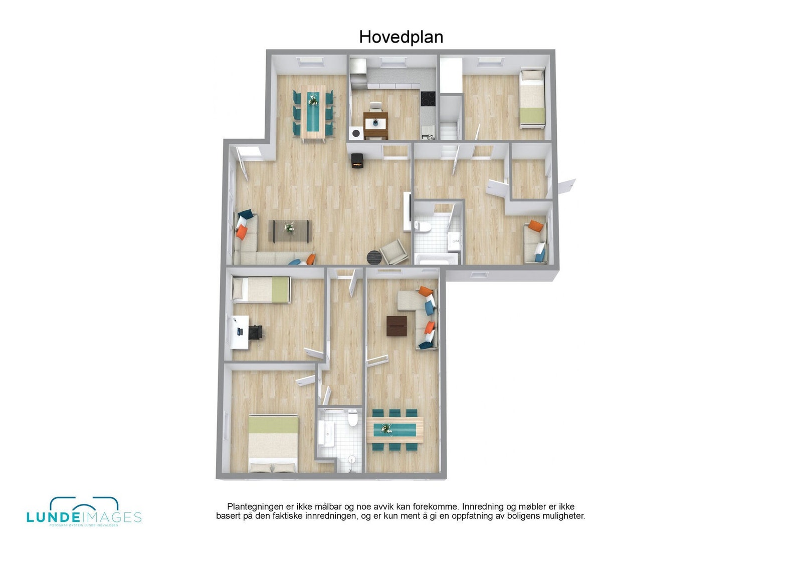 Planskisse hovedplan 3D - ikke målbar Galleribilde