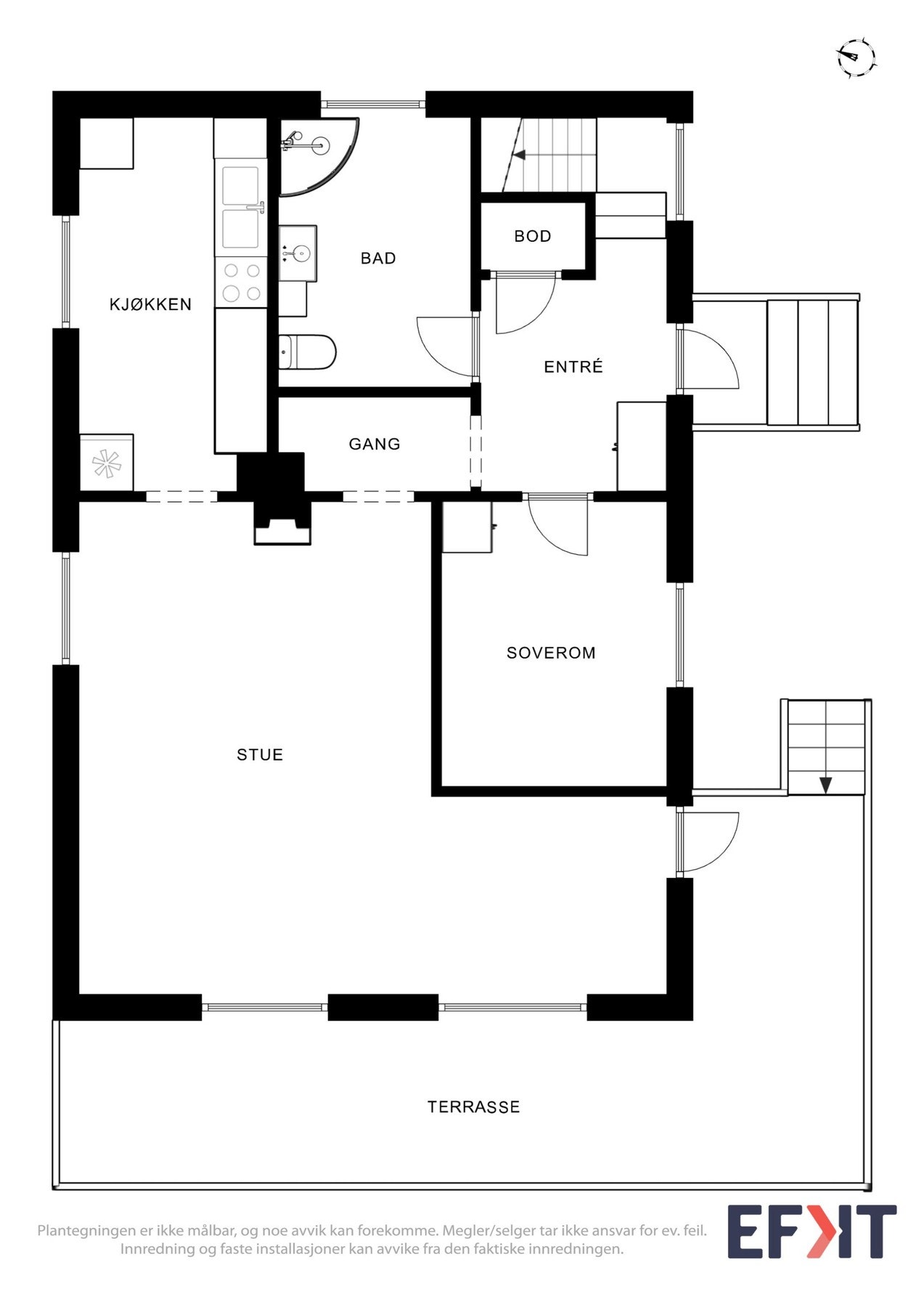 Plantegning 1. etasje Galleribilde