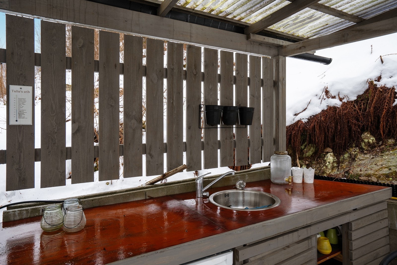 Utekjøkken med overbygg. Galleribilde