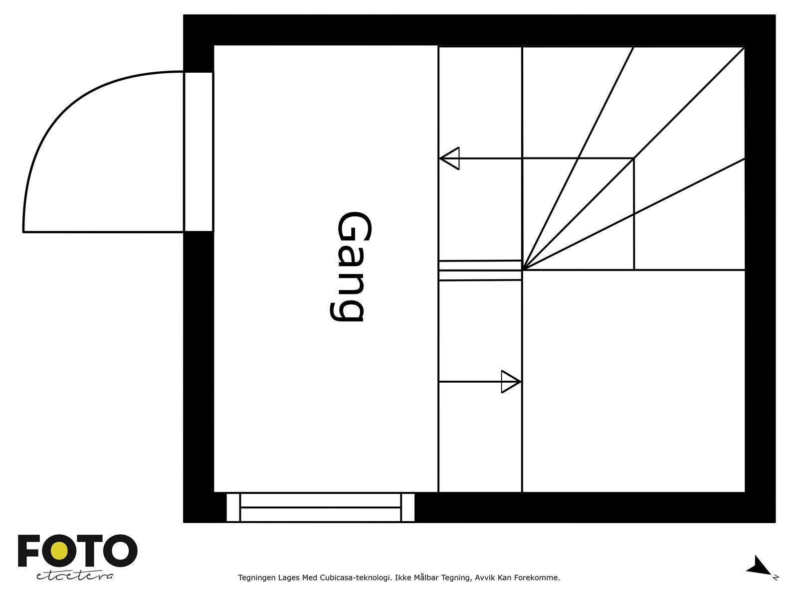 Borghilds gate 45 D - trappegang til loft. Veiledende planskisse - ikke målbar Galleribilde