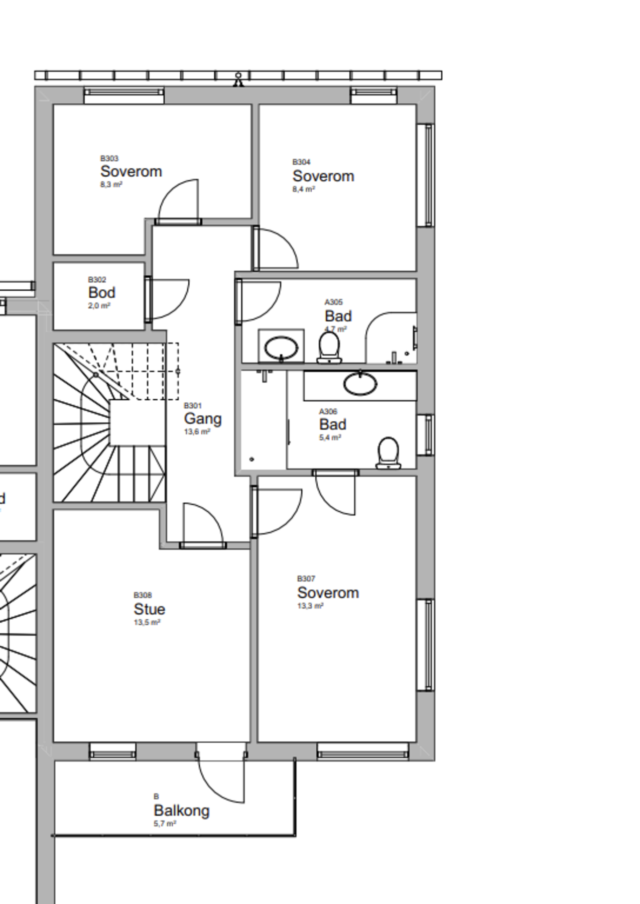 Her kan du orientere deg litt før vi tar en nærmere titt på etasjen. Galleribilde