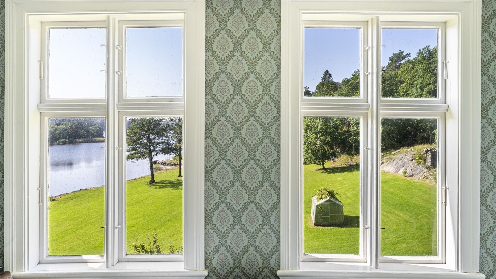 Flott utsikt over hagen Galleribilde