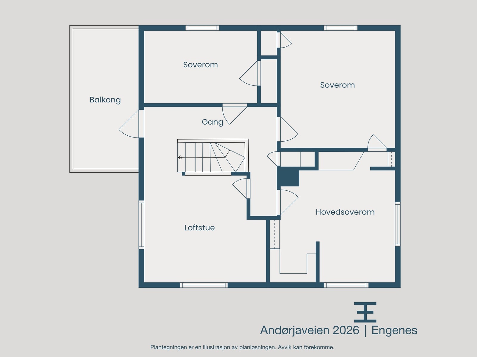 Plantegning loftsetasje Galleribilde