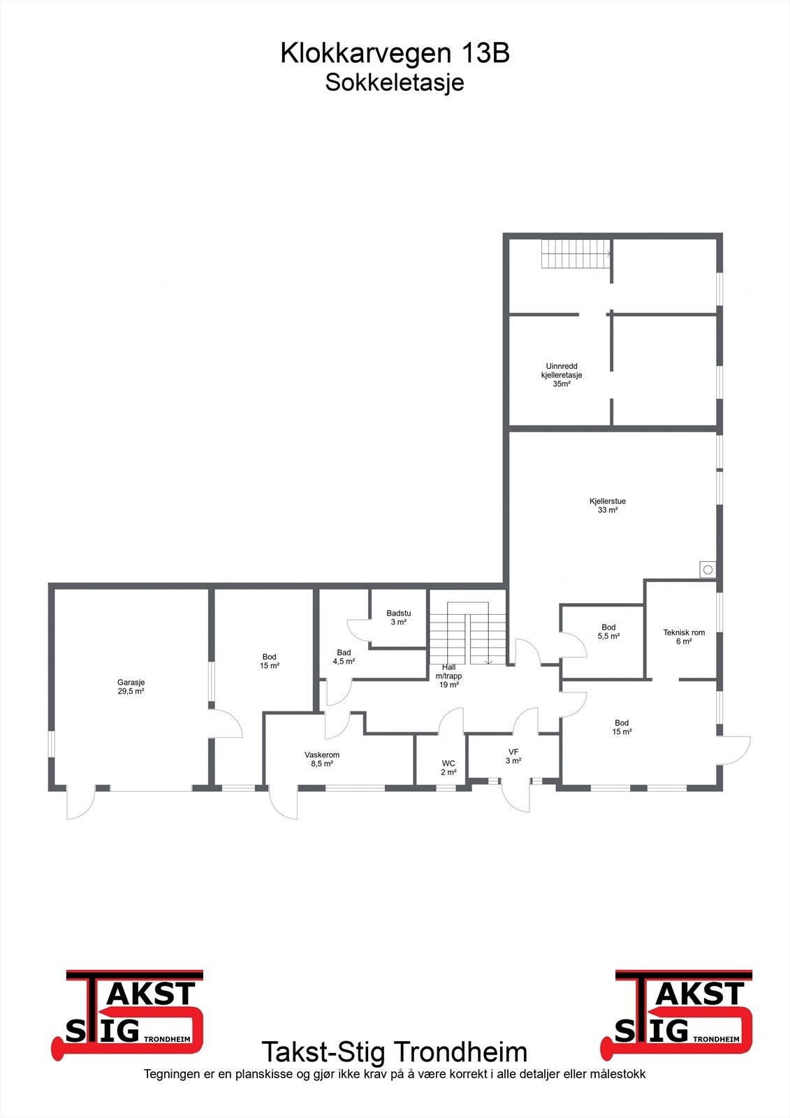 Planskisse sokkeletasje Galleribilde