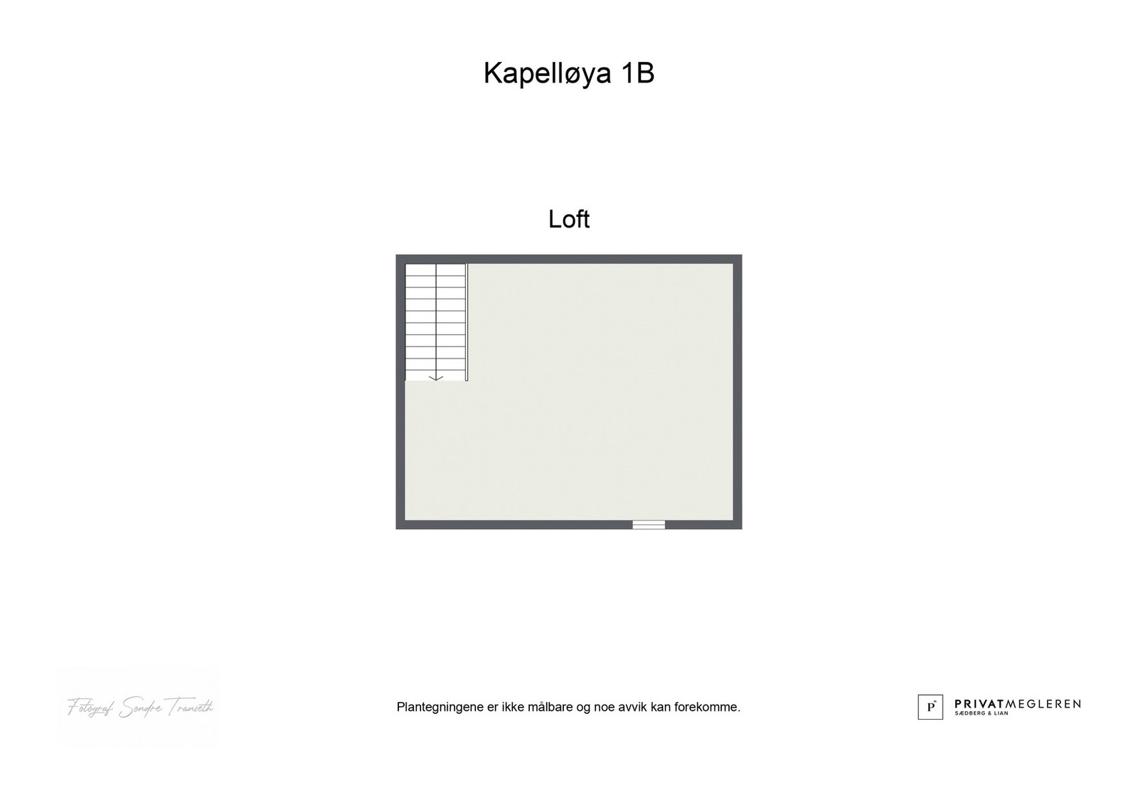 Plantegning loftsetasje. - laget av fotograf Galleribilde