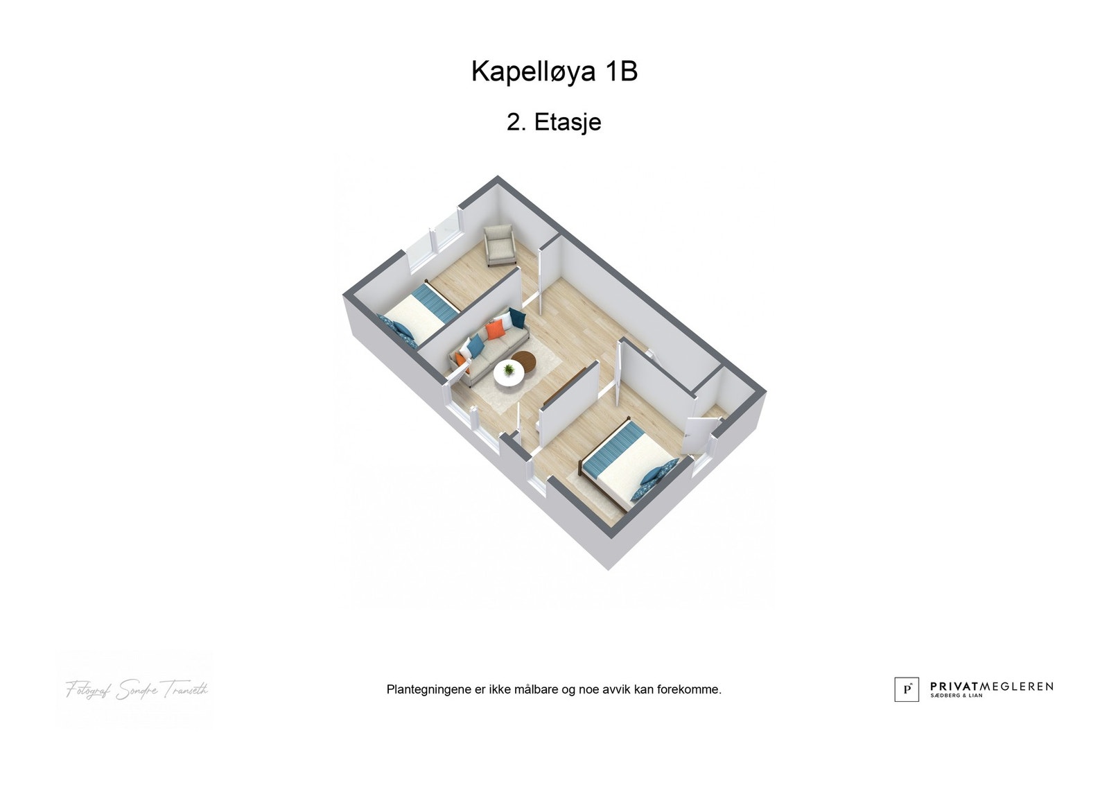 3D plantegning 2.etg - laget av fotograf Galleribilde