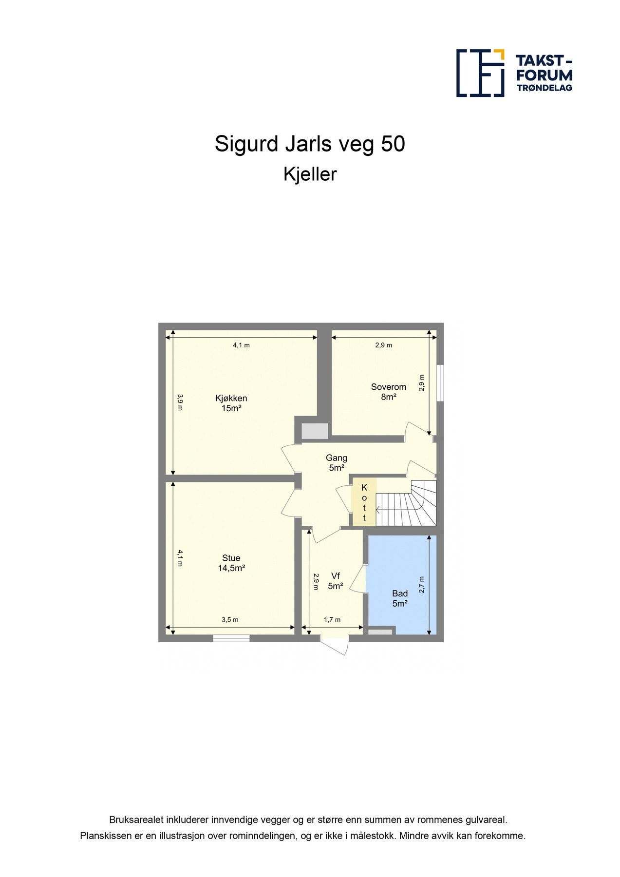 Plantegning kjeller. Galleribilde