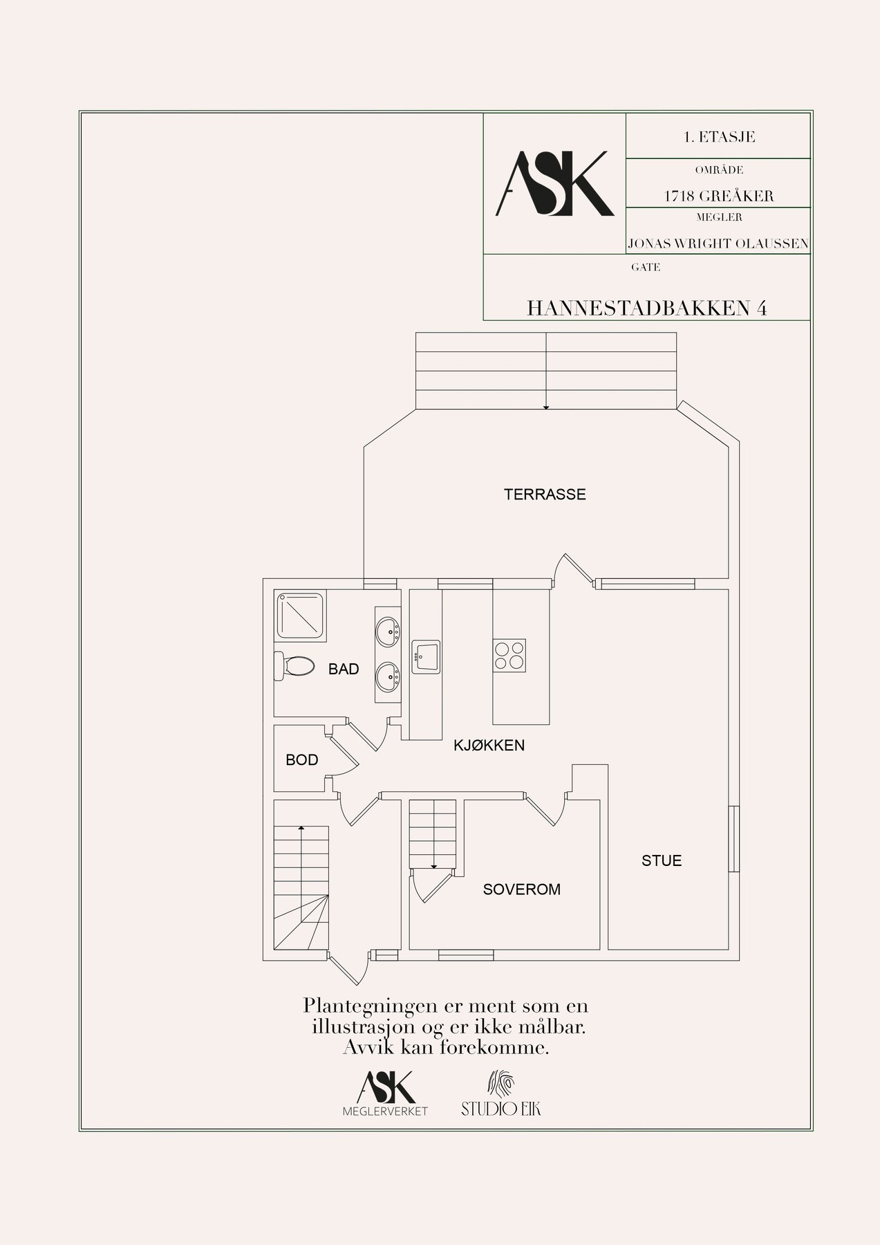 Plantegning 1. etasje Galleribilde