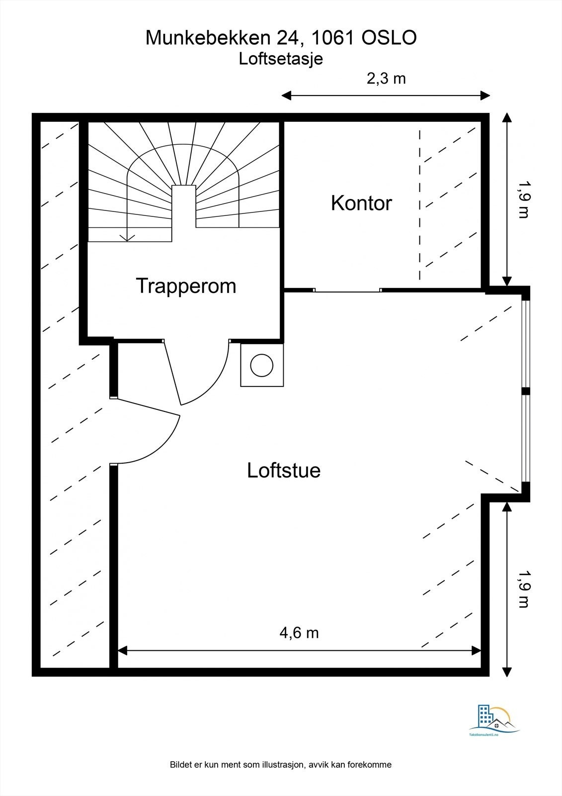 Plantegning- Loftsetasje Galleribilde