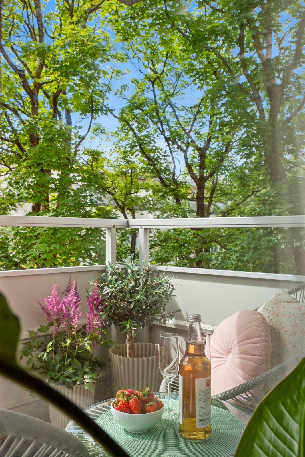 Leiligheten ligger høyt til i byggets 5. etasje og har frodig utsikt. Galleribilde