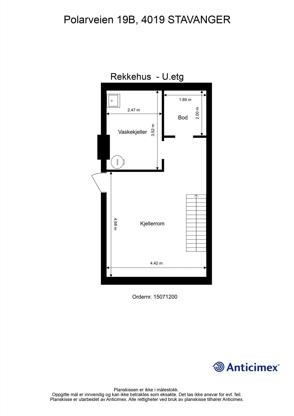 Plantegning kjeller. Galleribilde
