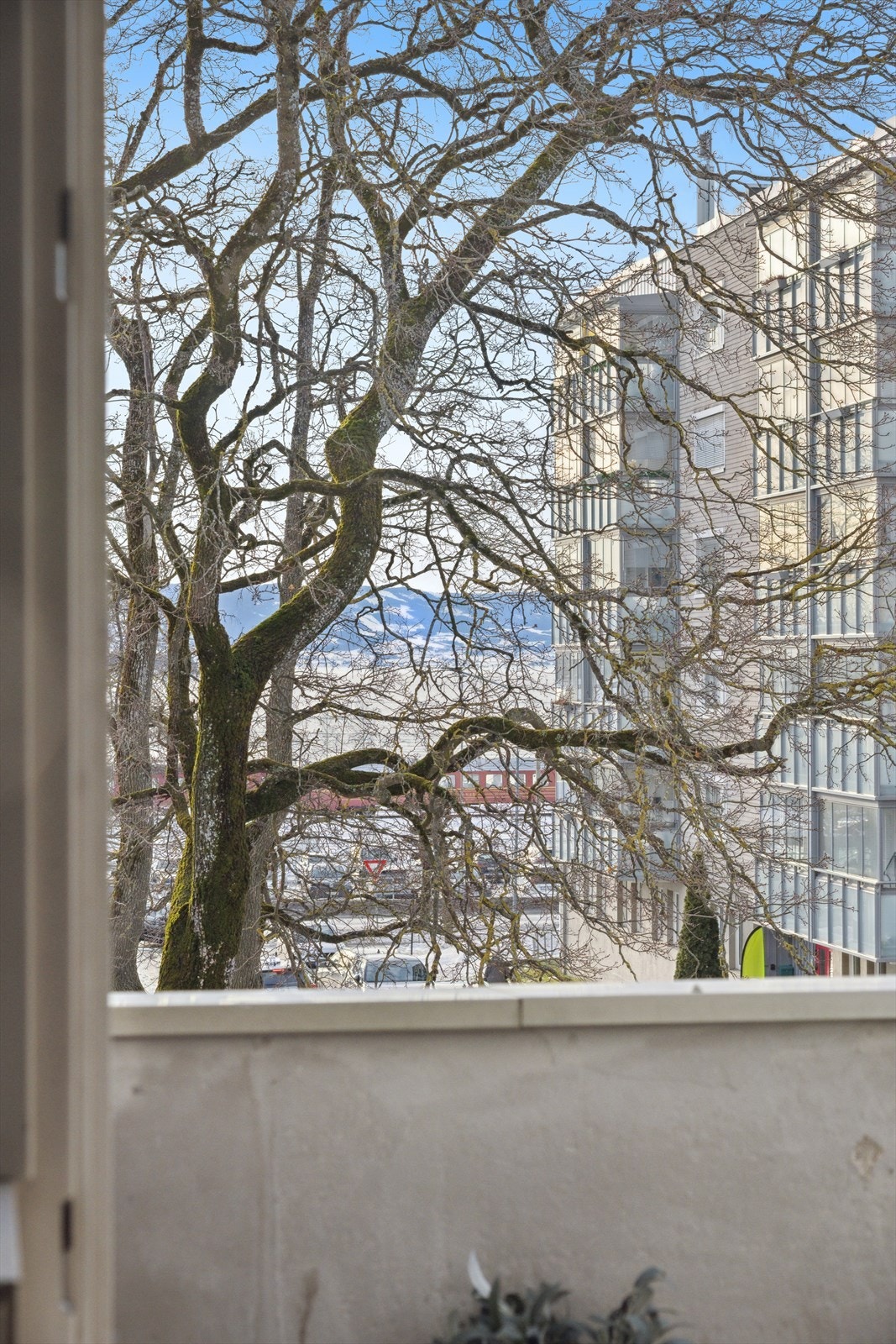 fra balkongen er man skjermet fra innsyn på bakkeplan og man skimter også Mjøsa. Galleribilde