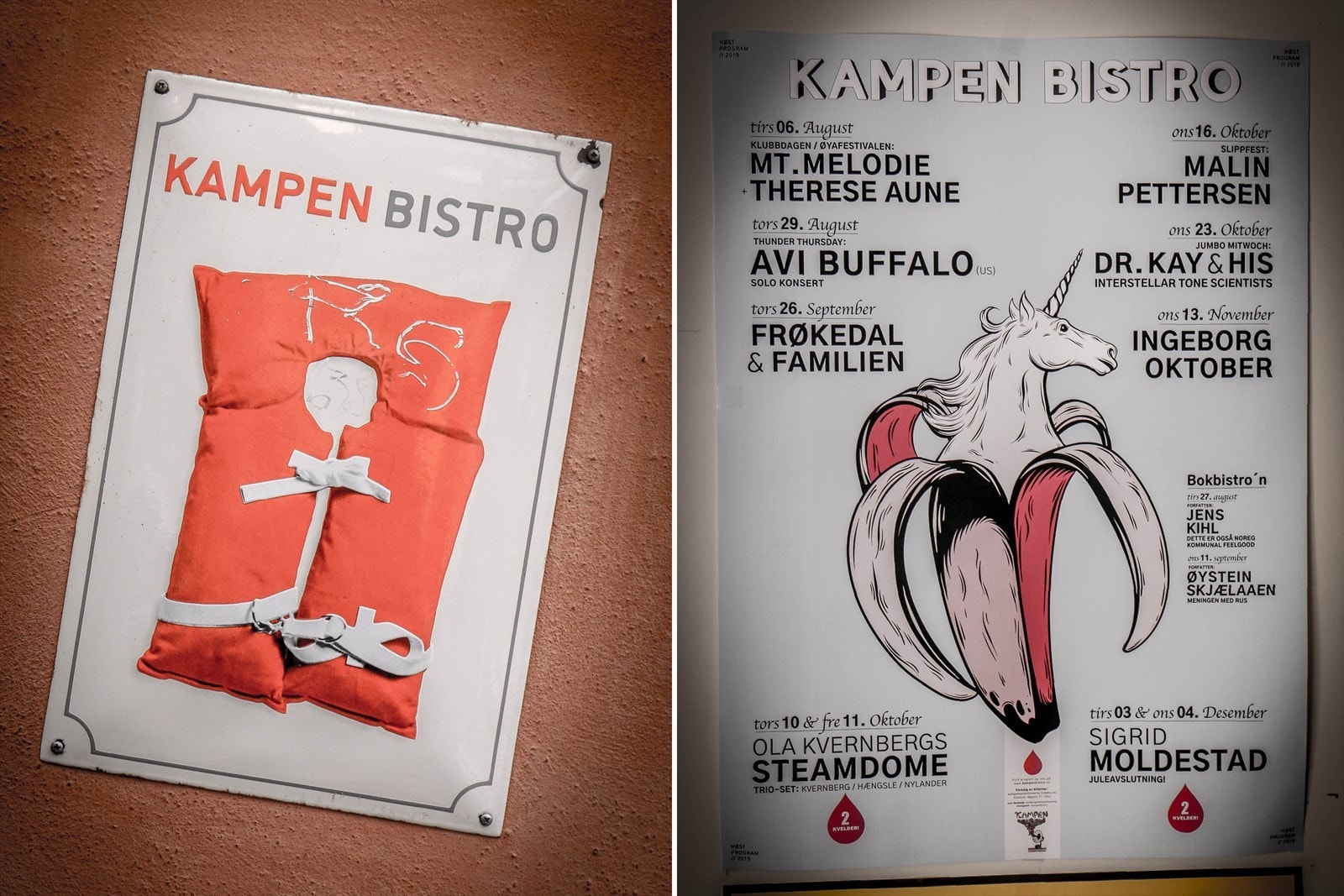 Kampen Bydelshus og Kampen Bistro ligger like rundt hjørnet. Her er det bar, uteservering. konserter og et velrennomert kjøkken. Galleribilde