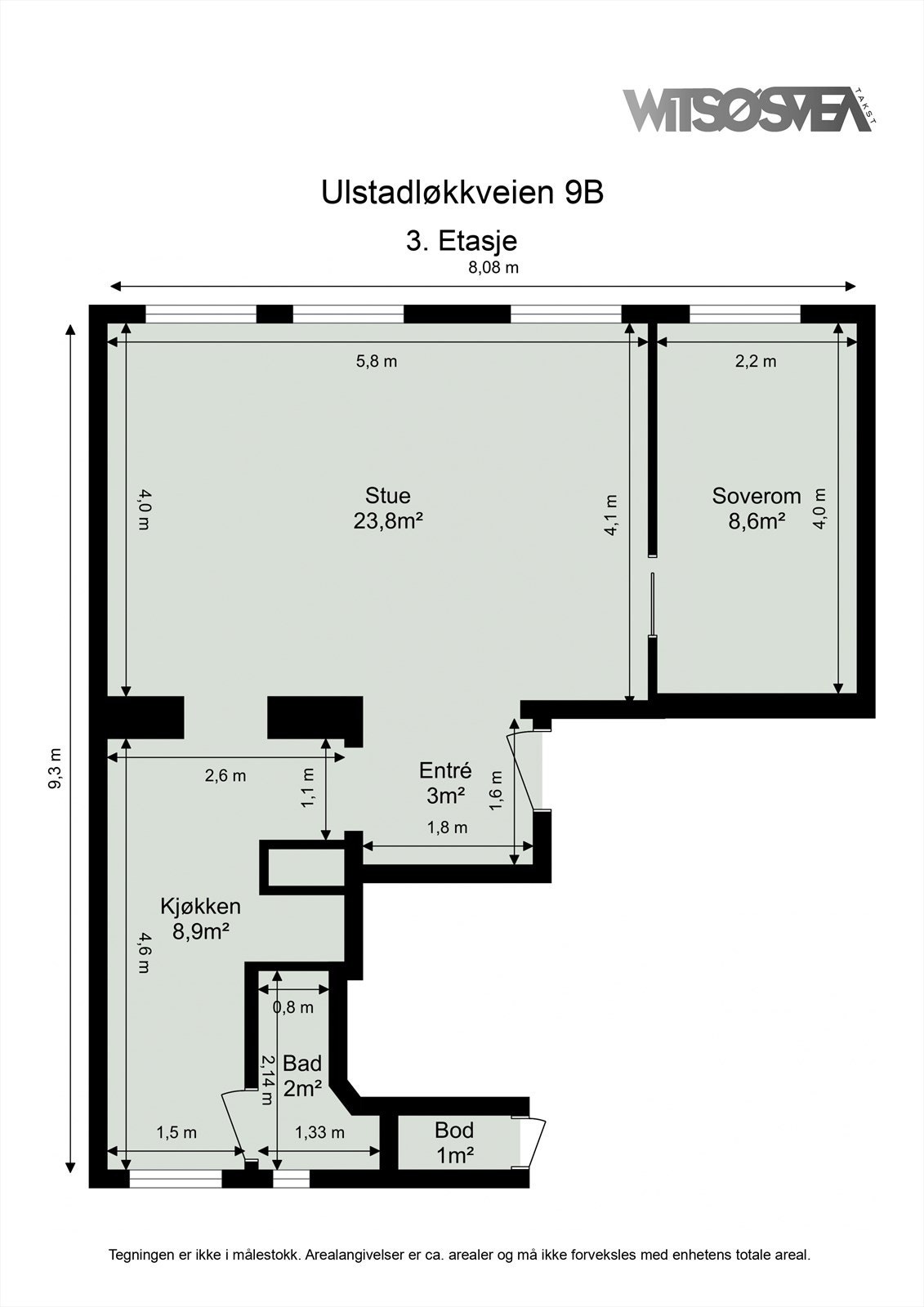 Planskisse fra takstmann. Galleribilde