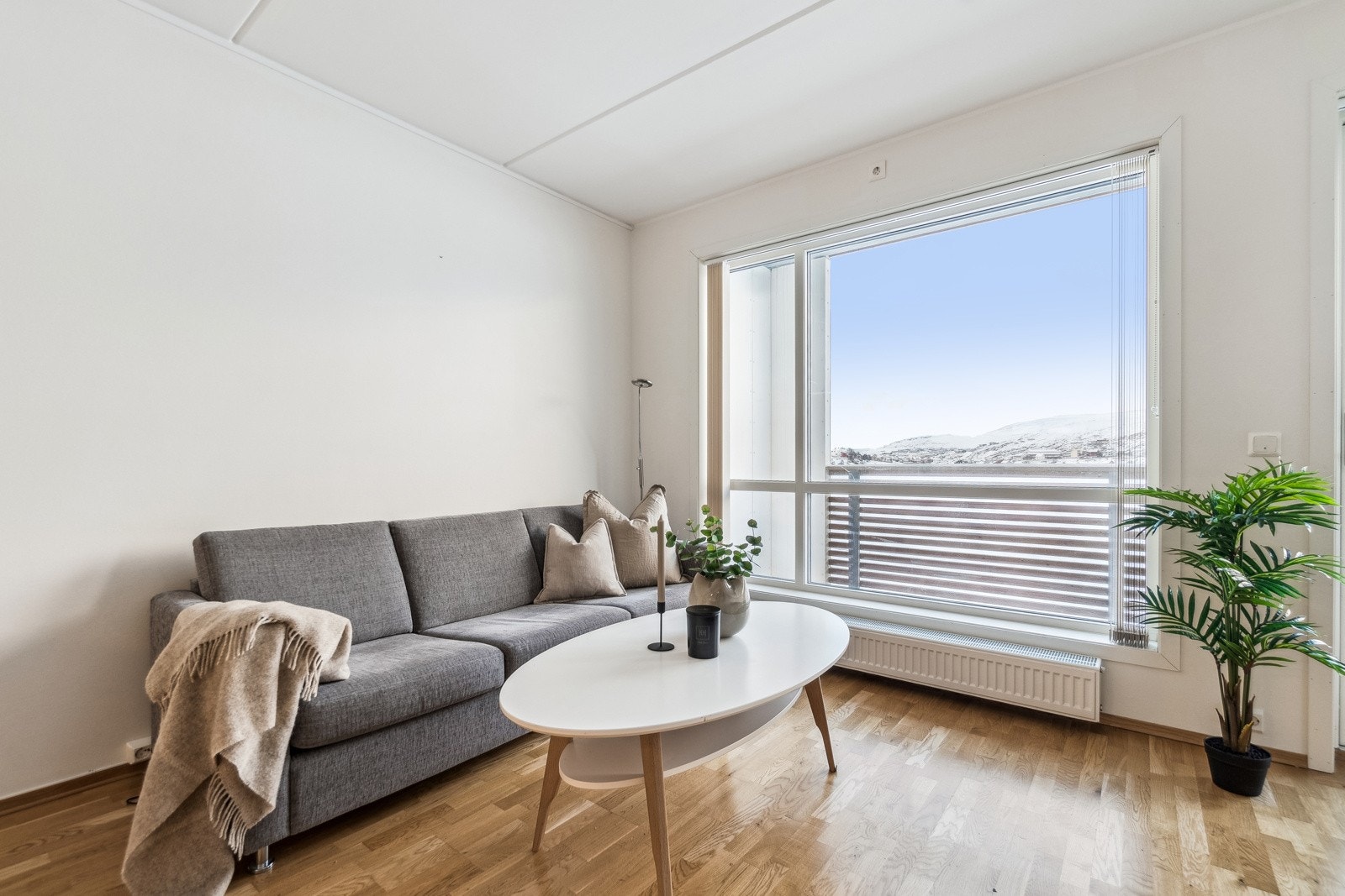 Planløsningen gir deg mulighet for sittegruppe i den ene enden, hvor du også har utgang til boligens veranda. Galleribilde