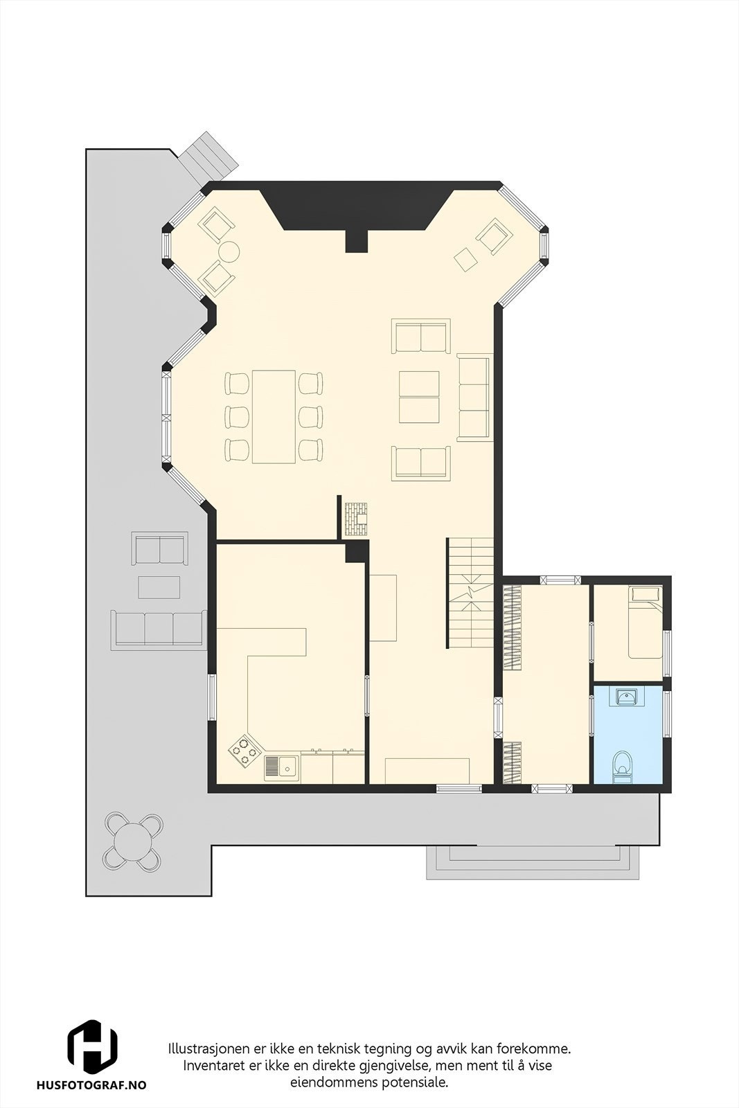 1. etg, avvik på plantegning forekommer Galleribilde