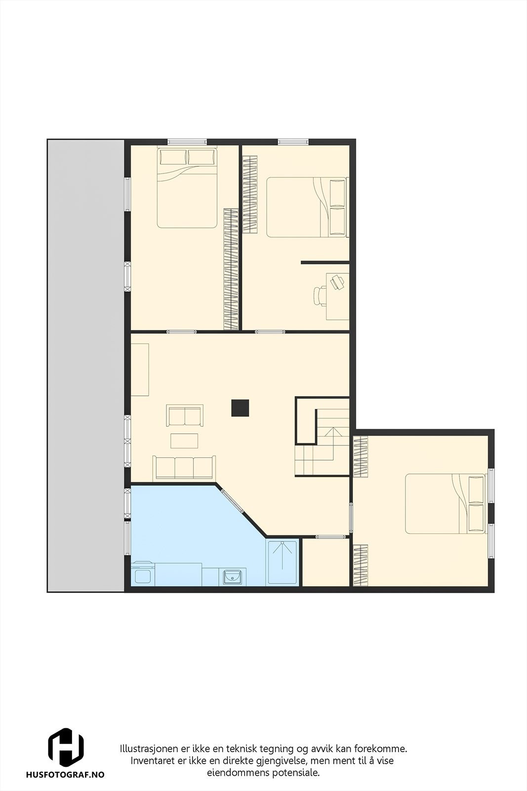 2. etg, avvik på plantegning forekommer Galleribilde
