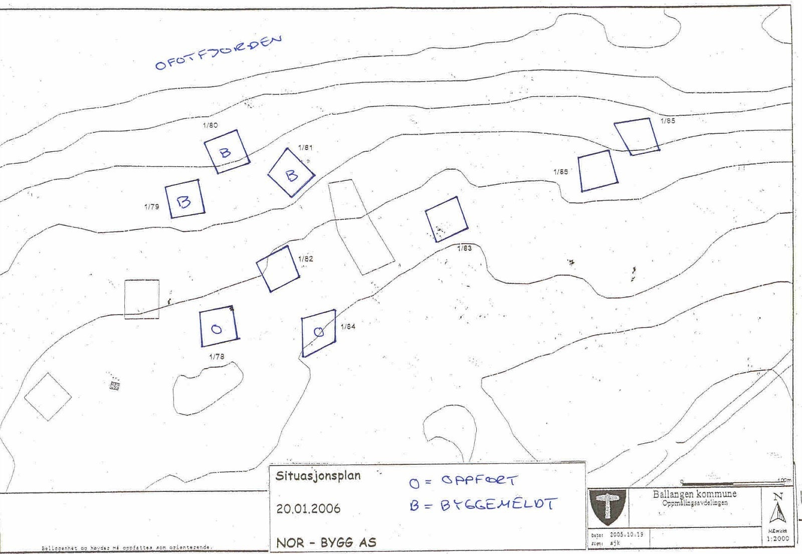 Situasjonskart med tomteplasssering Galleribilde