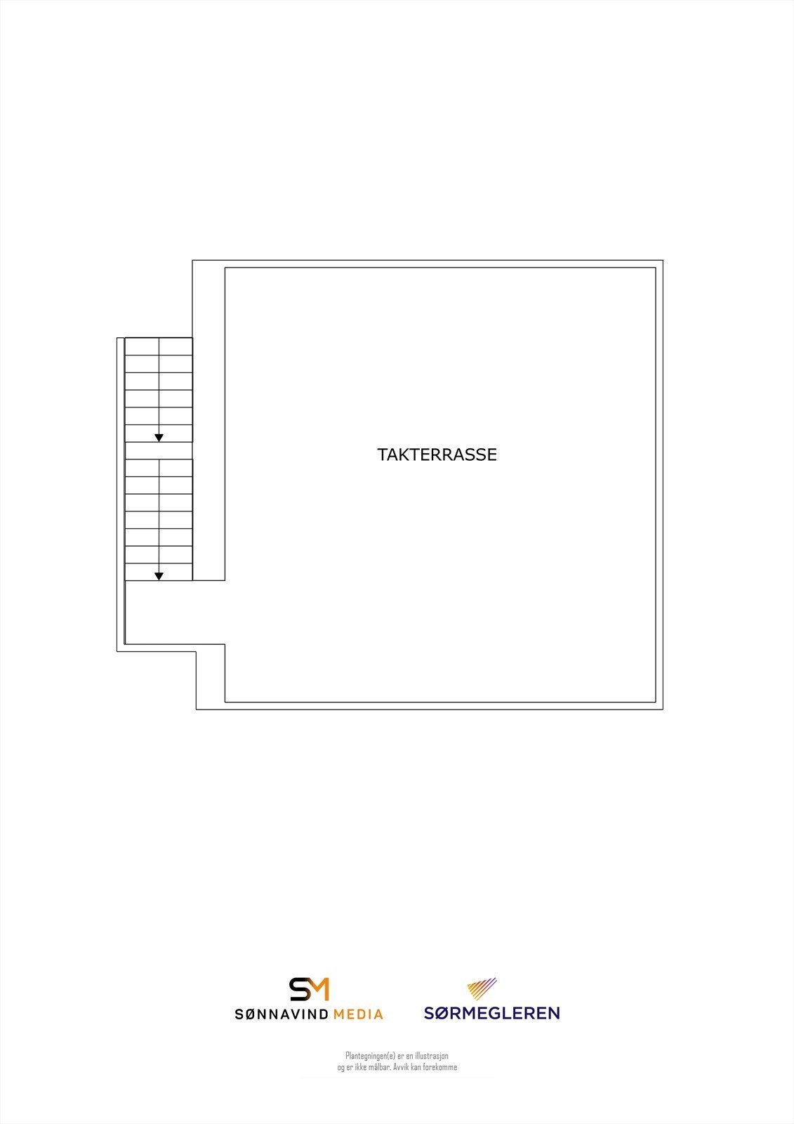 Plantegning takterrasse Galleribilde